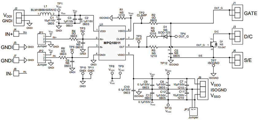Schematic - Monolithic Power Systems (MPS) EVQ18811-10X-Y-00A Evaluation Board